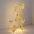 80cm / 140cm Light Up Gold 3pcs Stacked Stars Christmas Indoor/Outdoor Lights with Auto Timer