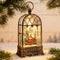Vintage Musical Light-Up Christmas Water Lantern with Santa Train Scene