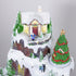 Large Animated Snowy Mountain Christmas Village Train Ski Slope Skater