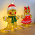 92CM Gingerbread Couple Set Half 3D Christmas Lights With Auto Timer Warm White Outdoor / Indoor Wall or Standing Display