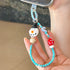 Christmas Snowman Turquoise Phone Chain / Bag Charm Handmade with Premium Materials