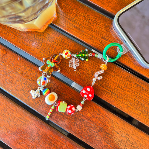 Christmas Gingerbread Phone Chain / Bag Charm Handmade with Premium Materials