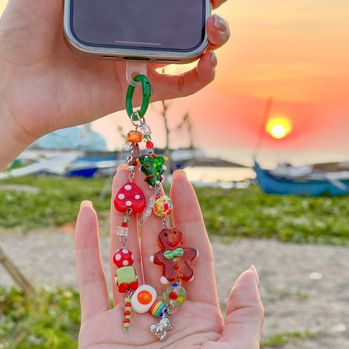 Christmas Gingerbread Phone Chain / Bag Charm Handmade with Premium Materials