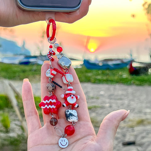 Christmas Santa Phone Chain / Bag Charm Handmade with Premium Materials