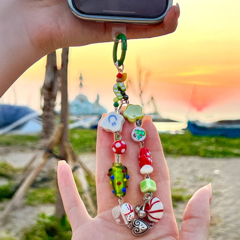 Christmas Tree Phone Chain / Bag Charm Handmade with Premium Materials