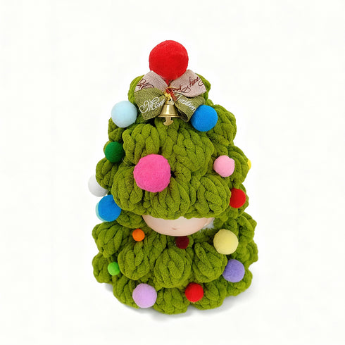 Crochet Christmas Tree Outfit for Labubu (No Doll) Handmade Knitted Festive Costume