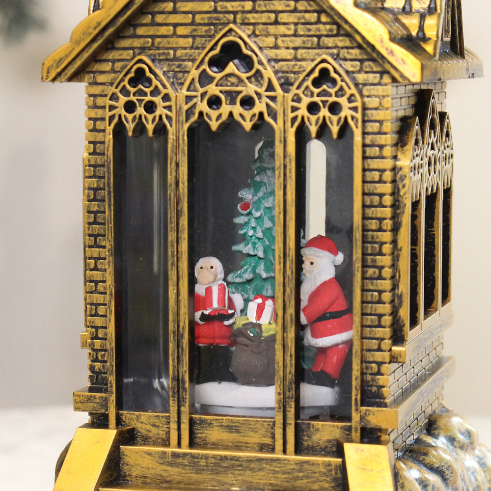Christmas Musical Water Lantern Vintage Church with Swirling Confetti ...