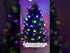 5 Dynamic Lighting Mode Pre-lit Green Christmas Tree with Fibre Optic Lights Multicolor LED Frosted Bulbs