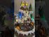 Large Animated Snowy Mountain Christmas Village Train Ski Slope Skater