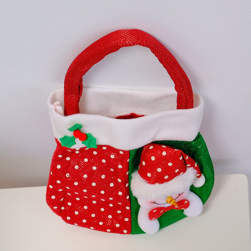 Snowman Christmas Gift Bag – Fabric Hanging Treat Bag & Tree Decor