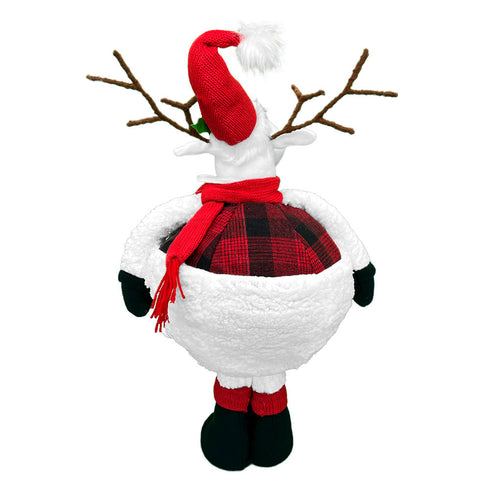 70CM Adjustable Plush Christmas Reindeer Expandable Telescopic Body | Soft Fabric Holiday Decoration