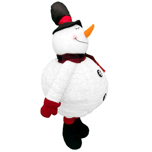 70cm Adjustable Plush Snowman Decoration Expandable Telescopic Body | Soft Fabric Christmas Display