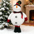 70cm Adjustable Plush Snowman Decoration Expandable Telescopic Body | Soft Fabric Christmas Display