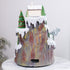 Large Animated Snowy Mountain Christmas Village Train Ski Slope Skater