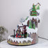 Large Animated Snowy Mountain Christmas Village Train Ski Slope Skater
