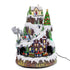Large Animated Snowy Mountain Christmas Village Train Ski Slope Skater