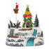 Christmas Village Snowy Hillside Animated Santa Christmas Tree LED Lights Music