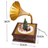 Gramophone Music Box Animated Christmas Village with LED Lights Rotating Santa’s Sleigh