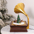 Gramophone Music Box Animated Christmas Village with LED Lights Rotating Santa’s Sleigh