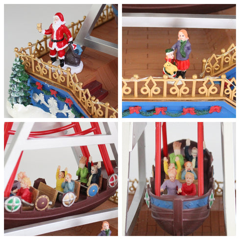 Animated Christmas Amusement Park Buccaneer Boat Musical LED Light-up