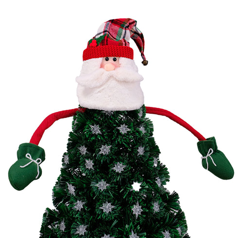 Santa Christmas Tree Topper 50cm Adjustable Wire Hat & Arms Bendable Tree Decoration