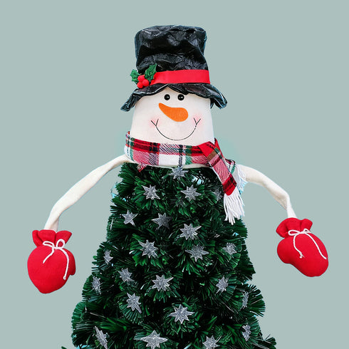 Snowman Christmas Tree Topper 25cm With Adjustable Arms Bendable Tree Decoration