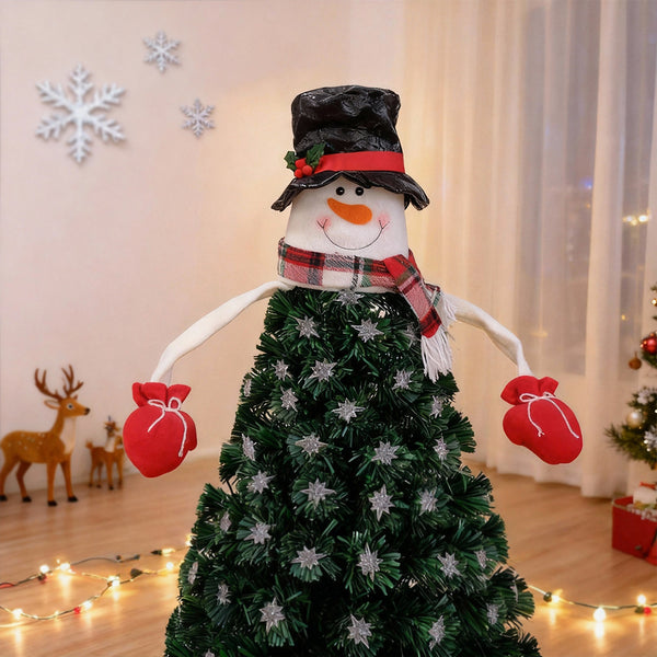 Snowman Christmas Tree Topper 25cm With Adjustable Arms Bendable Tree Decoration