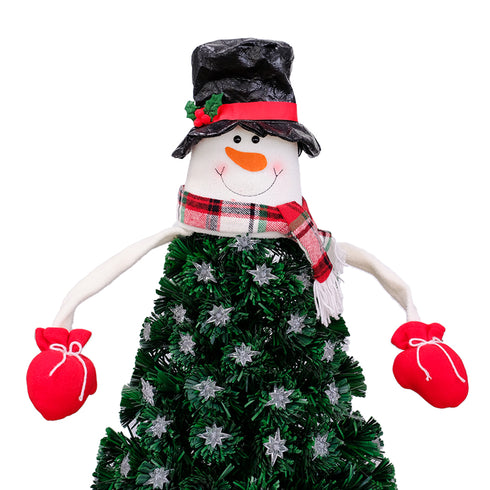 Snowman Christmas Tree Topper 25cm With Adjustable Arms Bendable Tree Decoration