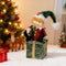 Green Elf Plush on Gift Box – Christmas Ornament & Storage