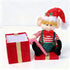 Red Elf Plush on Gift Box – Christmas Ornament & Storage