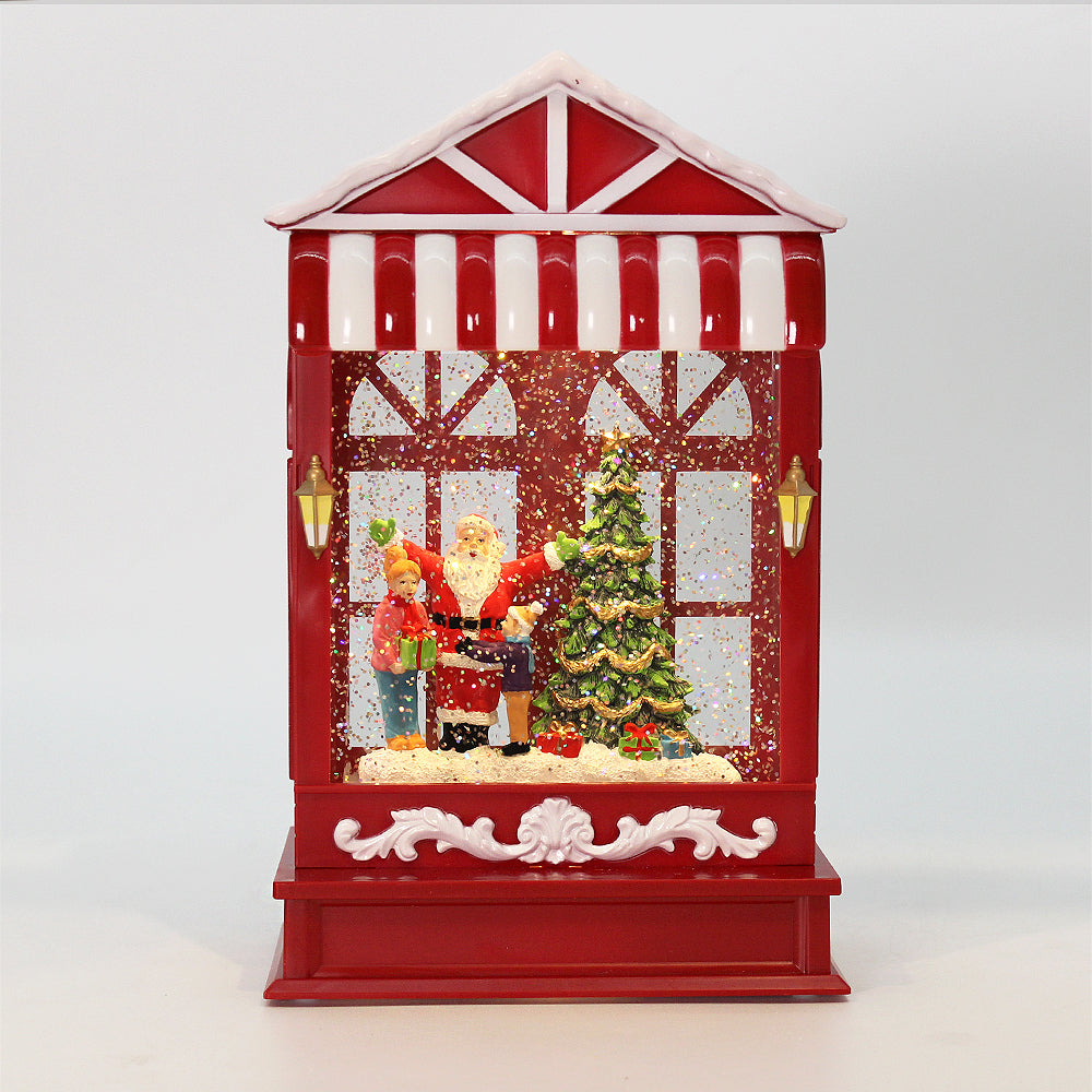 Christmas Musical Water Lantern Santa's Shop with Swirling Confetti LE ...