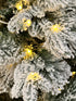 7.2ft 220CM Pre-Lit Adjustable LED Lights Snow Flocked Pine Christmas Tree with 8 Lighting Modes