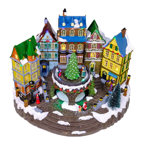 Vibrant Christmas Town Animated Christmas Village Musical LED Lights