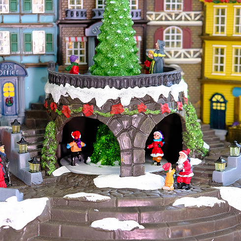 Vibrant Christmas Town Animated Christmas Village Musical LED Lights