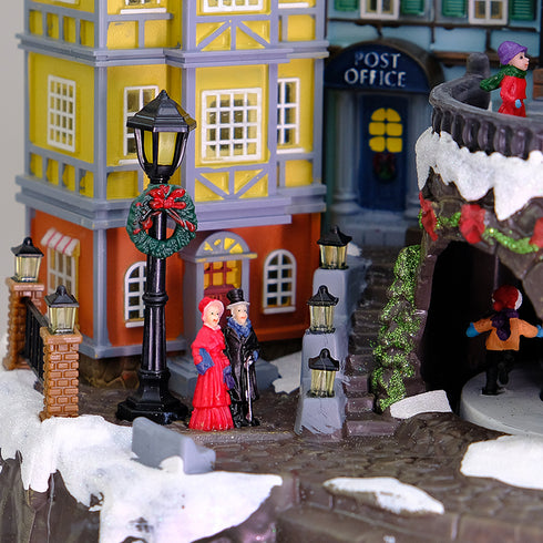 Vibrant Christmas Town Animated Christmas Village Musical LED Lights