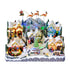Large Animated Christmas Village Snowy Mountain Flying Santa & Reindeer Train Warm LED