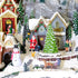 Large Animated Christmas Village Snowy Mountain Flying Santa & Reindeer Train Warm LED