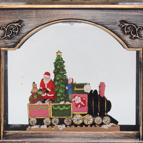 Christmas Musical Water Lantern Santa's Train with Swirling Confetti LED Lights