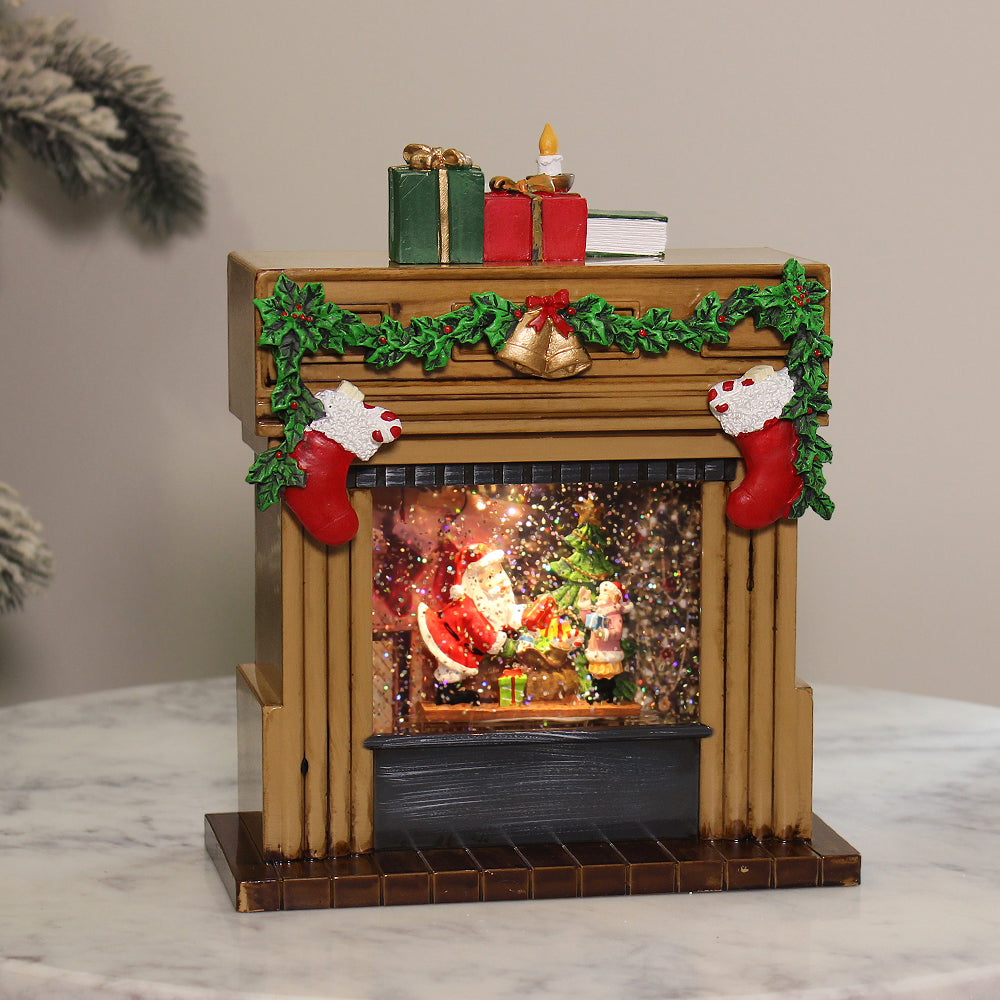 Christmas Musical Water Lantern Fireplace with Swirling Confetti LED L ...