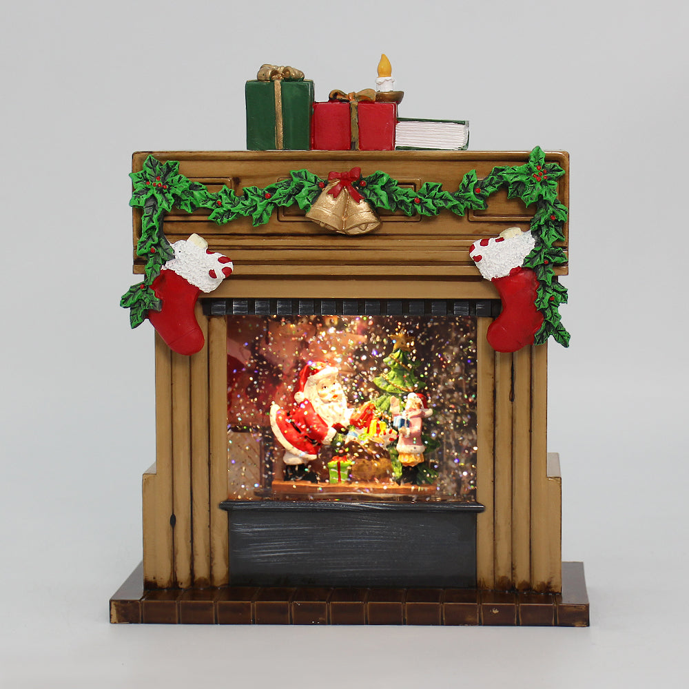 Christmas Musical Water Lantern Fireplace with Swirling Confetti LED L ...