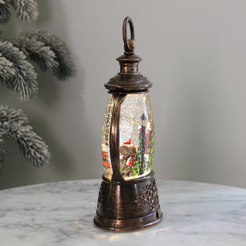 Vintage Santa Water Lantern with Swirling Glitter, LED Lights & Christmas Music