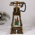 Christmas Musical Water Lantern Rotary Phone with Swirling Confetti LED Lights