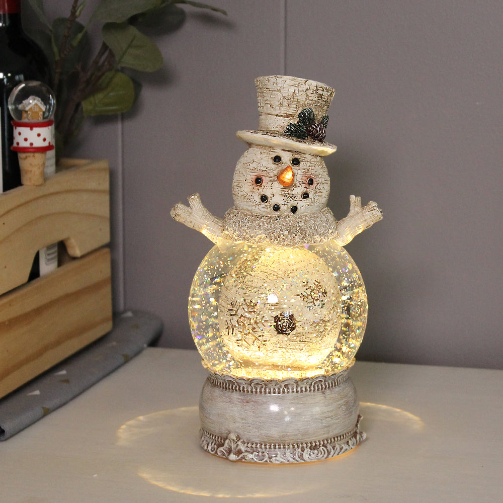 Snowman Christmas Musical Water Lantern Snow Globe with Swirling Glitt ...