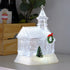 Acrylic Christmas Church Water Lantern with White LED Lights and Music