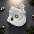 Acrylic Christmas Church Water Lantern with White LED Lights and Music