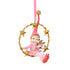 Set of 2 Pink Elf Christmas Ornaments – Star Wreath Tree Hanging Decorations
