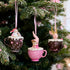 Set of 3 Teacup Christmas Ornaments – Hanging Tree Decorations or Tabletop Display