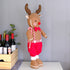 66cm Standing Reindeer Christmas Decoration – Festive Fabric Decor with Candy Cane