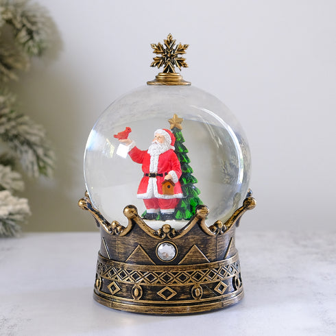 Santa Musical Christmas Lantern with Swirling Confetti LED Lights, Santa Scene