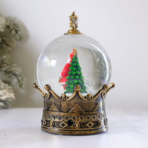 Santa Musical Christmas Lantern with Swirling Confetti LED Lights, Santa Scene